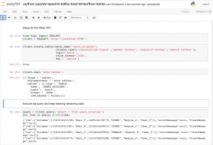 Apache Kafka + KSQL + Python + Jupyter Notebook