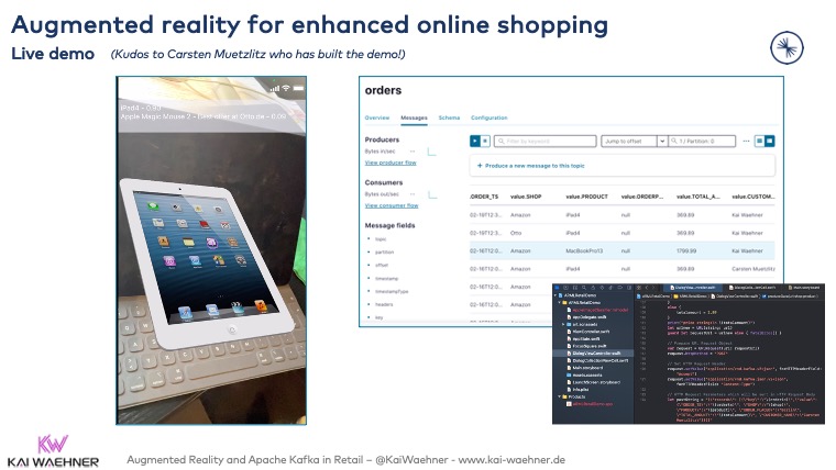 Augmented Reality Retail Live Demo with Apache Kafka