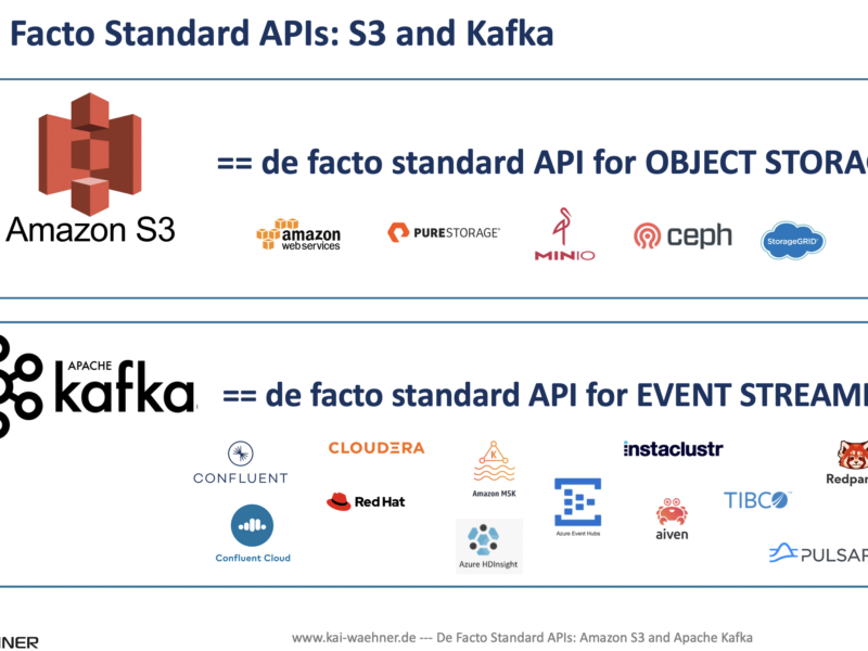 De Facto Standard API - Amazon S3 for Object Storage and Apache Kafka for Event Streaming