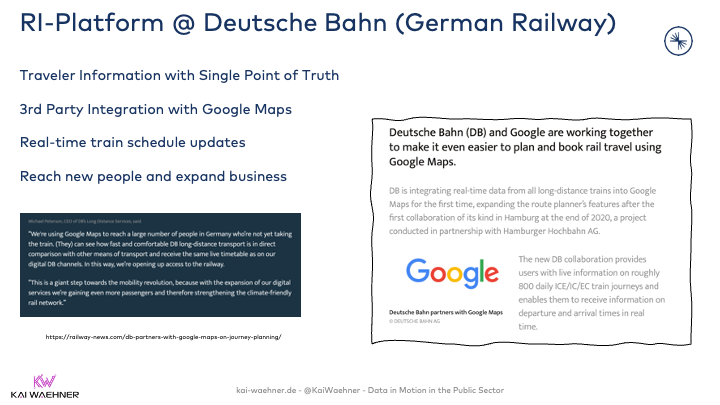 Mobility Service for Traveler Information at Deutsche Bahn with Apache Kafka and Google Maps Integration