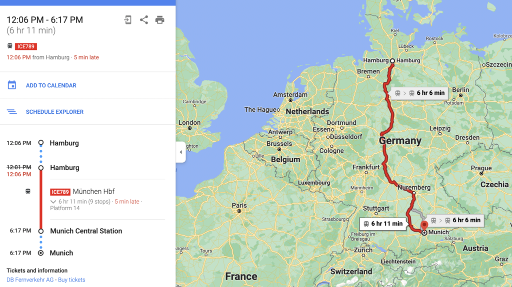 Google Maps Deutsche Bahn Real-time Integration