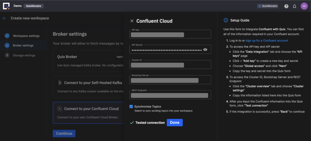 Quix Streams Integration with Apache Kafka and Confluent Cloud