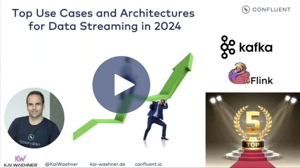 Video Recording: Top 5 Use Cases and Architectures for Data Streaming with Apache Kafka and Flink in 2024