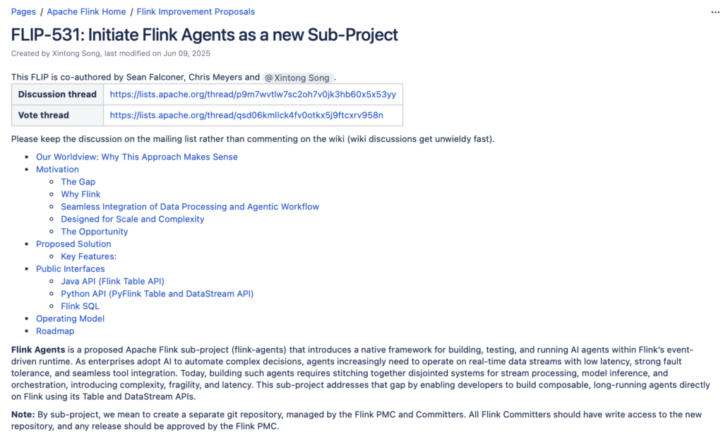 FLIP-531 - Initiate Flink Agents as a new Sub-Project